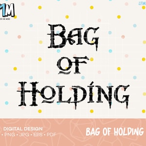 Arquivo de corte Bag of Holding - Download instantâneo - Design DnD SVG - Arquivos de corte de RPG - Arquivo de corte D&D SVG - Arquivo de corte de camisa de Dungeons and Dragons