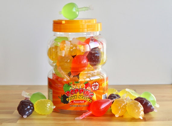 Fruix Popping Fruit Jellies Jars 2 Pack - Tik Tok Trending Fruit Jellies -  Assorted Flavors Fruit Squeeze Jellies - Jelly Fruit Candy - 2 Jar Count