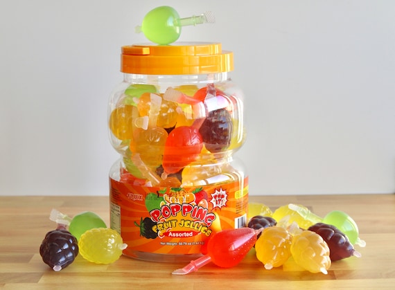 Fruix Popping Fruit Jellies Jars 2 Pack - Tik Tok Trending Fruit Jellies -  Assorted Flavors Fruit Squeeze Jellies - Jelly Fruit Candy - 2 Jar Count