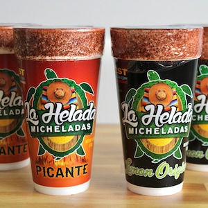 La Helada Michelada Beer Cups 12 Pack 24 oz Cups - Spicy Beer Cups - Michelada Cups - Michelada To Go - Beer Cups - Picante - Original Lime