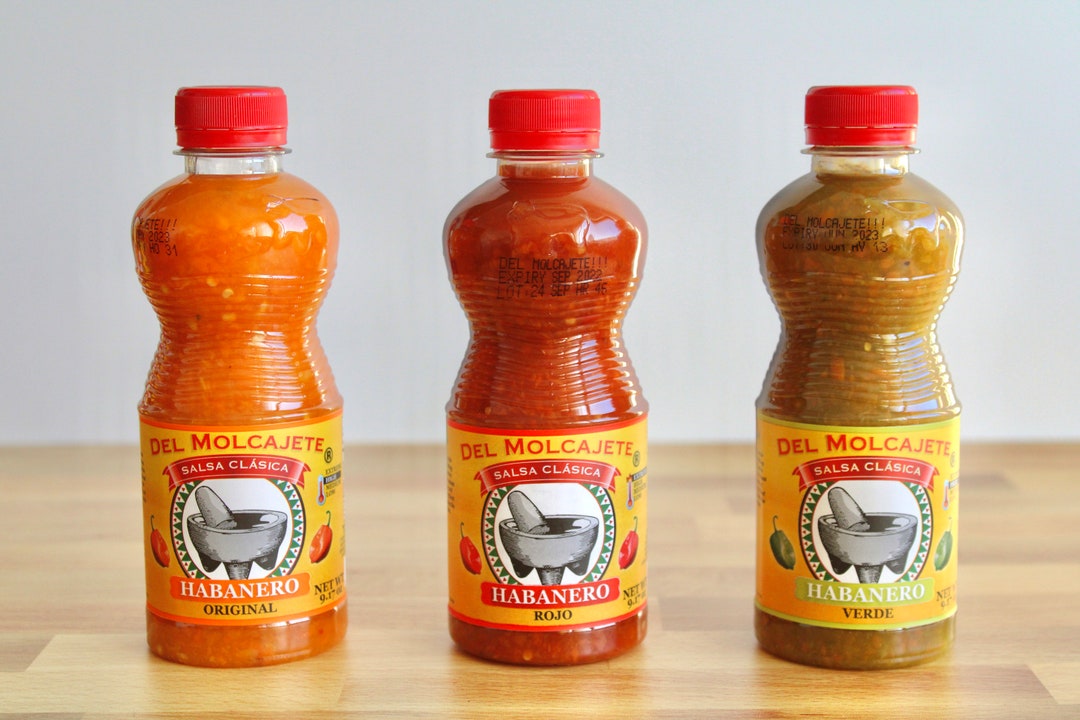 Del Molcajete Salsa Clasica Habanero Variety 3 Pack Habanero Hot Salsa