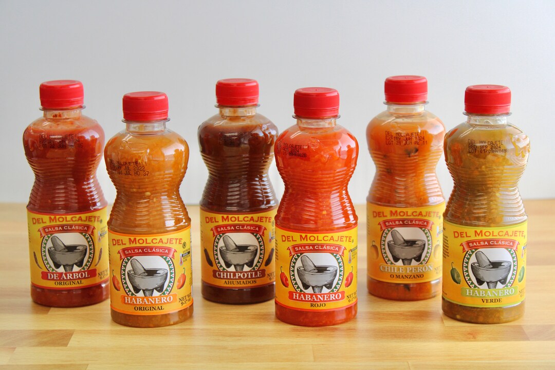 Del Molcajete Salsa Clasica Habanero Sampler 6 Pack Habanero Hot Salsa