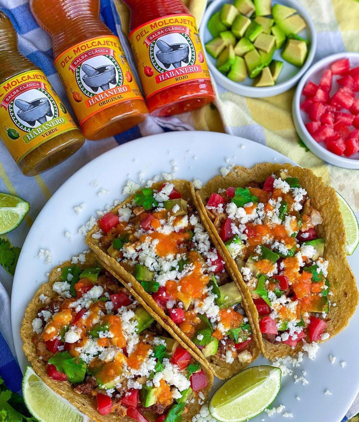 Del Molcajete Salsa Clasica Habanero Variety 3 Pack Habanero Hot Salsa