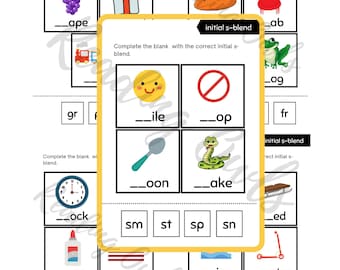 Phonics Kindergarten consonant blends: s-blends, l-blends, r-blends