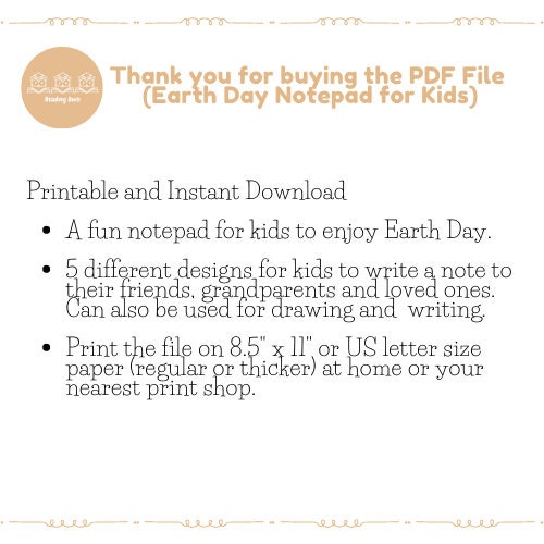 Earth Day Kids' Notepad - 5 Different Designs - Etsy