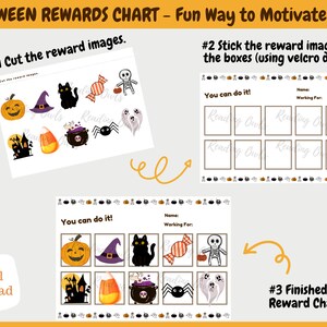 Halloween Cute Pumpkin, Skeleton, Cat, Ghosts, Candies Reward Chart, Token Board, Potty Training, Chore Chart for kids
