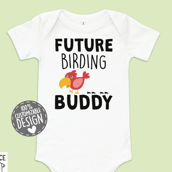 Birdwatcher Baby Bodysuit | Future Birding Buddy Daddy One Piece, Birdwatching Baby, Birdwatching Daddy, Birdwatching Mommy