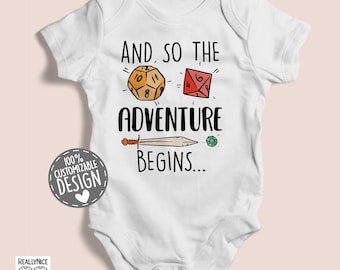 Adventure Begins Baby Bodysuit | DM Master, DND Dice, Nerdy Gift