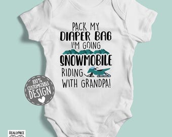Snowmobile Baby Bodysuit | Grandpa Riding Gift
