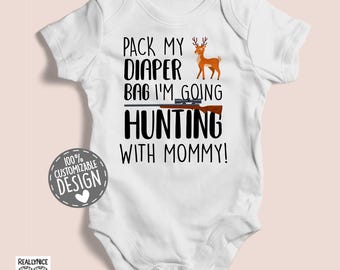 Hunting with Mommy Baby Bodysuit | Hunter Mom One Piece