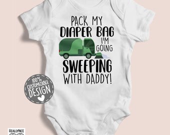 Street Sweeper Baby Bodysuit | Sweeping With Daddy