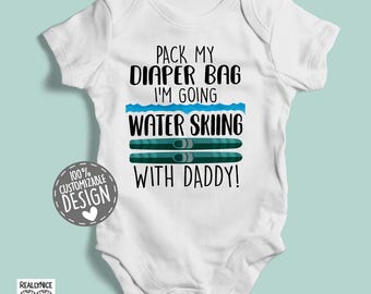 Water Skiing with Daddy Baby Bodysuit | Watersports Baby Shower Gift