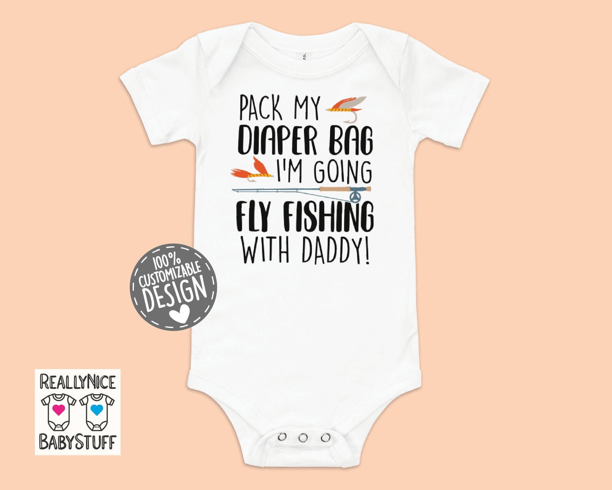 Fly Fishing Baby Bodysuit Pack Diaper Bag Fly Fishing With Daddy, Funny Fly  Fishing One Piece, Cute Fly Fisher Dad Bodysuit Gift Idea 