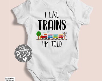 Train Baby Bodysuit | Trainspotter Gift, I Like Trains
