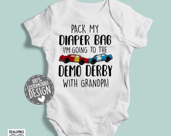 Demo Derby Baby Bodysuit | Racing With Grandpa Gift