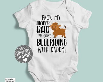 Funny Bull Riding Baby Bodysuit | Rodeo Dad Gift