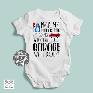 Car Mechanic Baby Bodysuit | Garage With Daddy Outfit