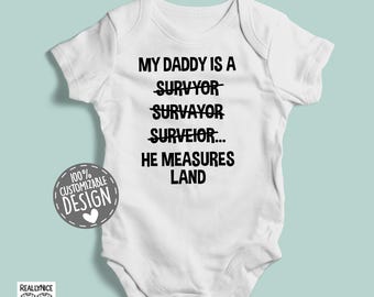 Surveyor Daddy Baby Bodysuit | Land Measurer Gift