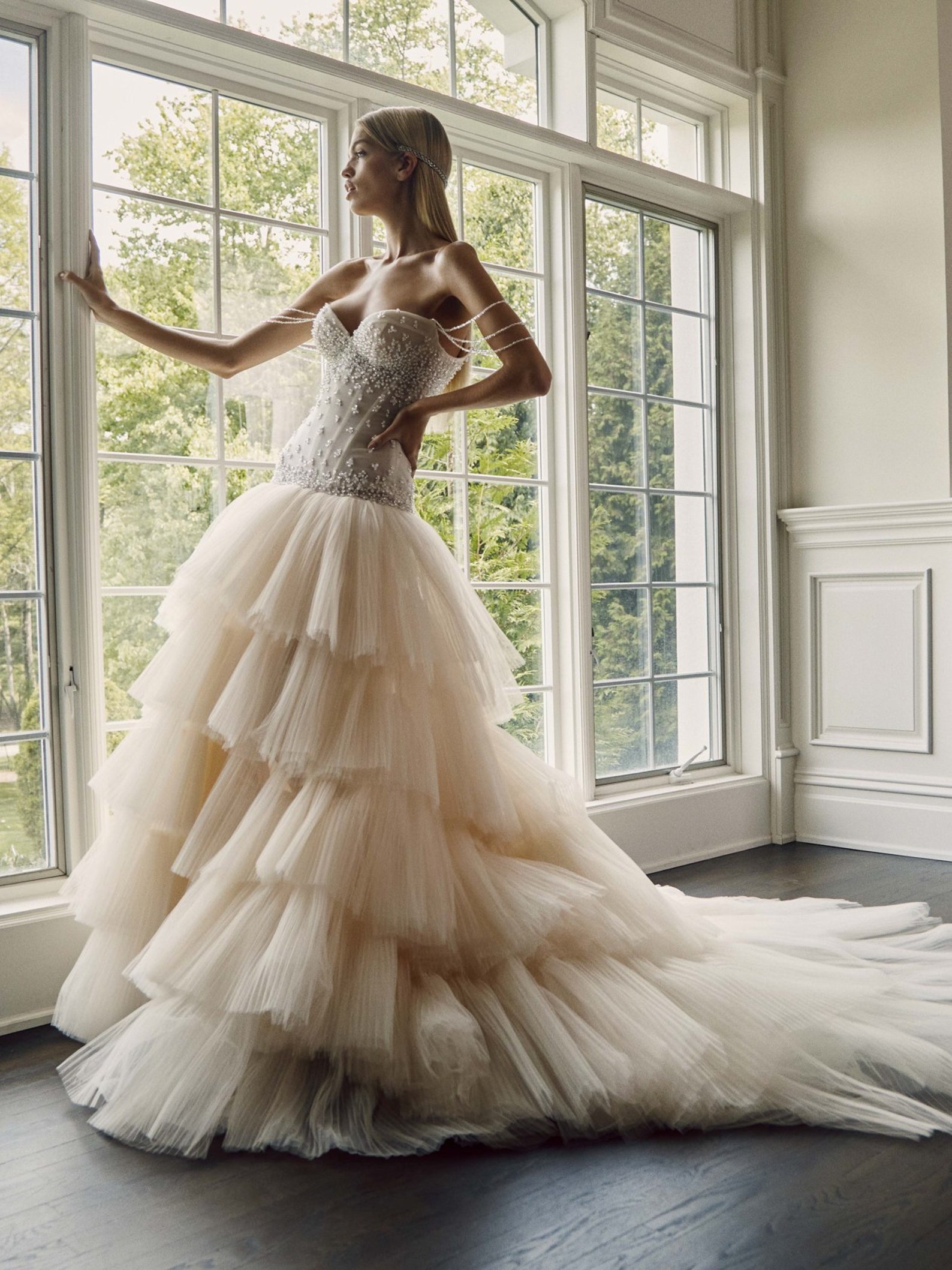 Belted Pleated Flared Dress