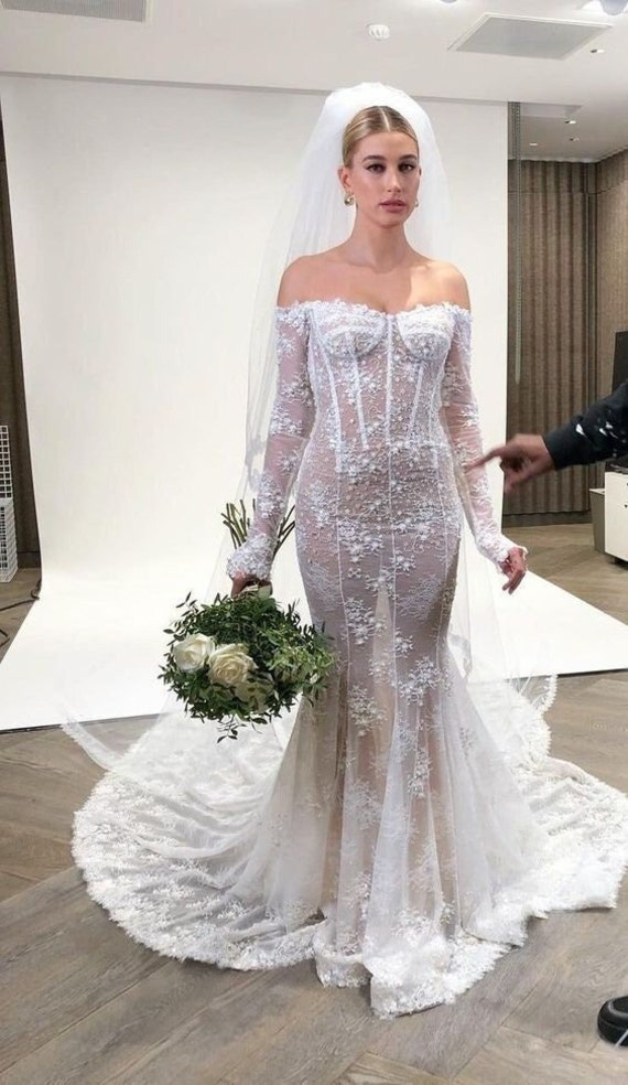 Hailey Bieber Wedding Dress Sewing a ...