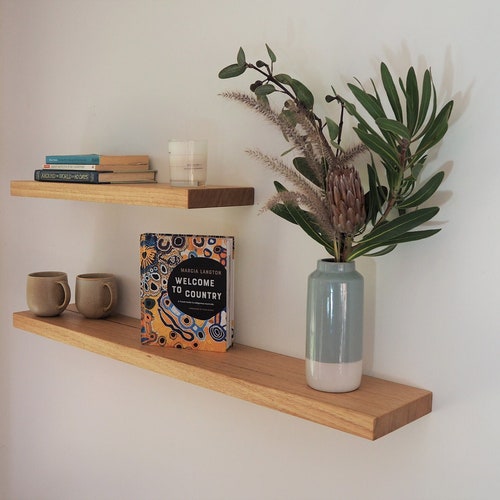 Floating Curved Wall Shelf Australian Hardwood Shelving Etsy