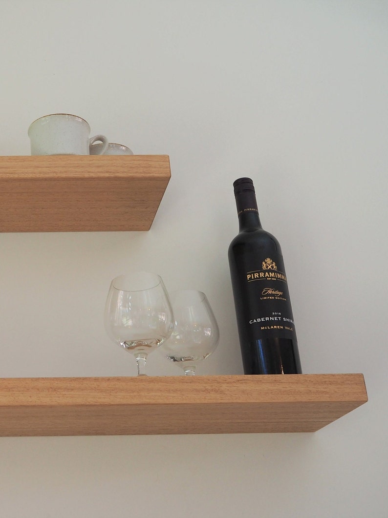 Floating Wall Shelf Australian Hardwood Shelving Solid Etsy