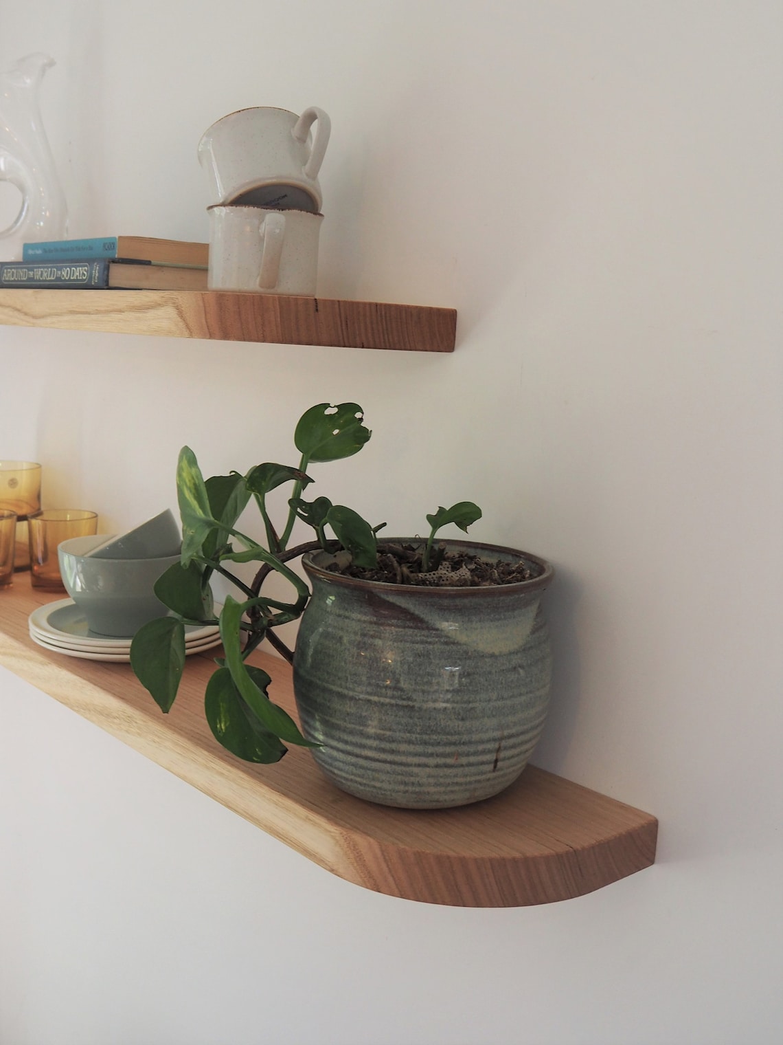 Floating Curved Wall Shelf Australian Hardwood Shelving Etsy Australia