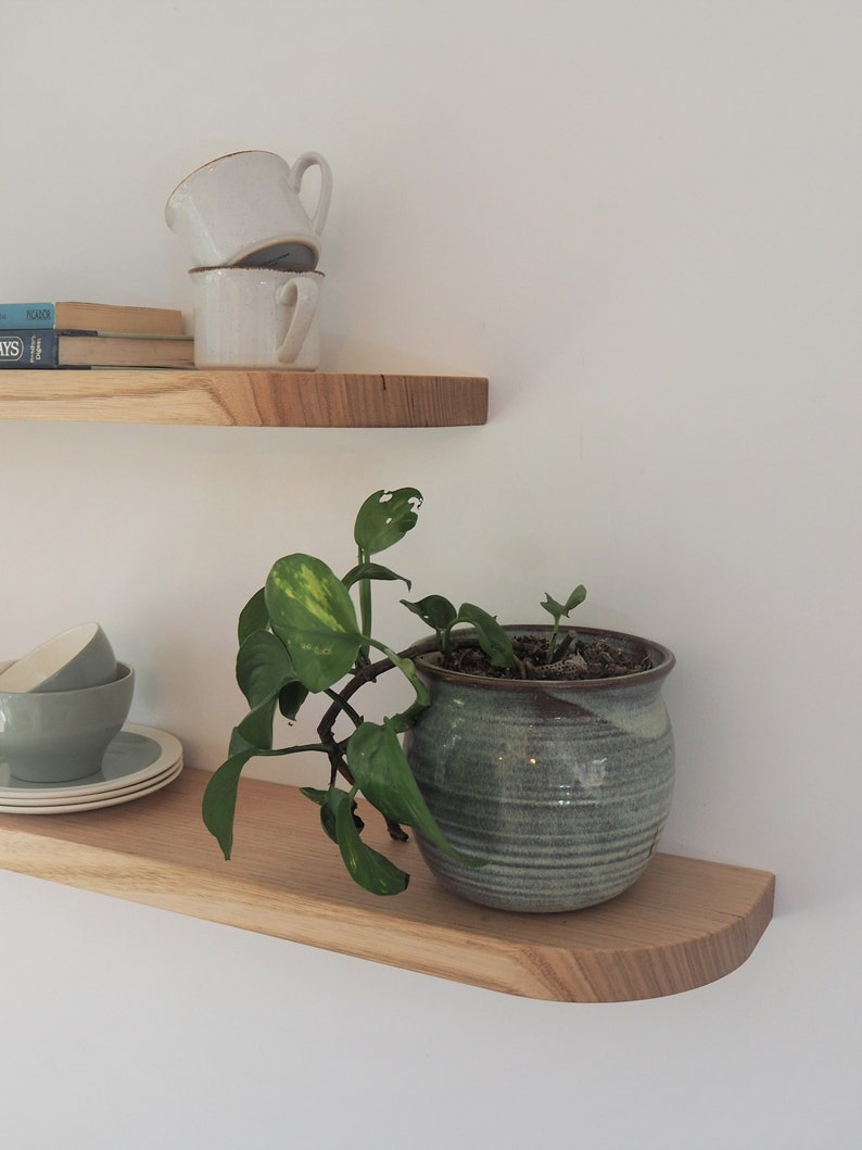 Floating Curved Wall Shelf Australian Hardwood Shelving Etsy Australia