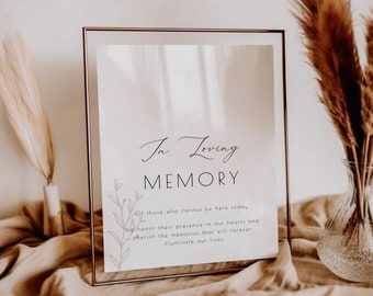 Memory Heaven Sign Template, In Memory Tribute Sign, Wedding Remembrance Sign, Funeral Memorial Sign, Funeral Ceremony Sign, Funeral Sign