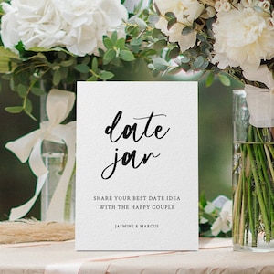 Editable Minimalist Wedding Date Night Sign Template, Printable Date