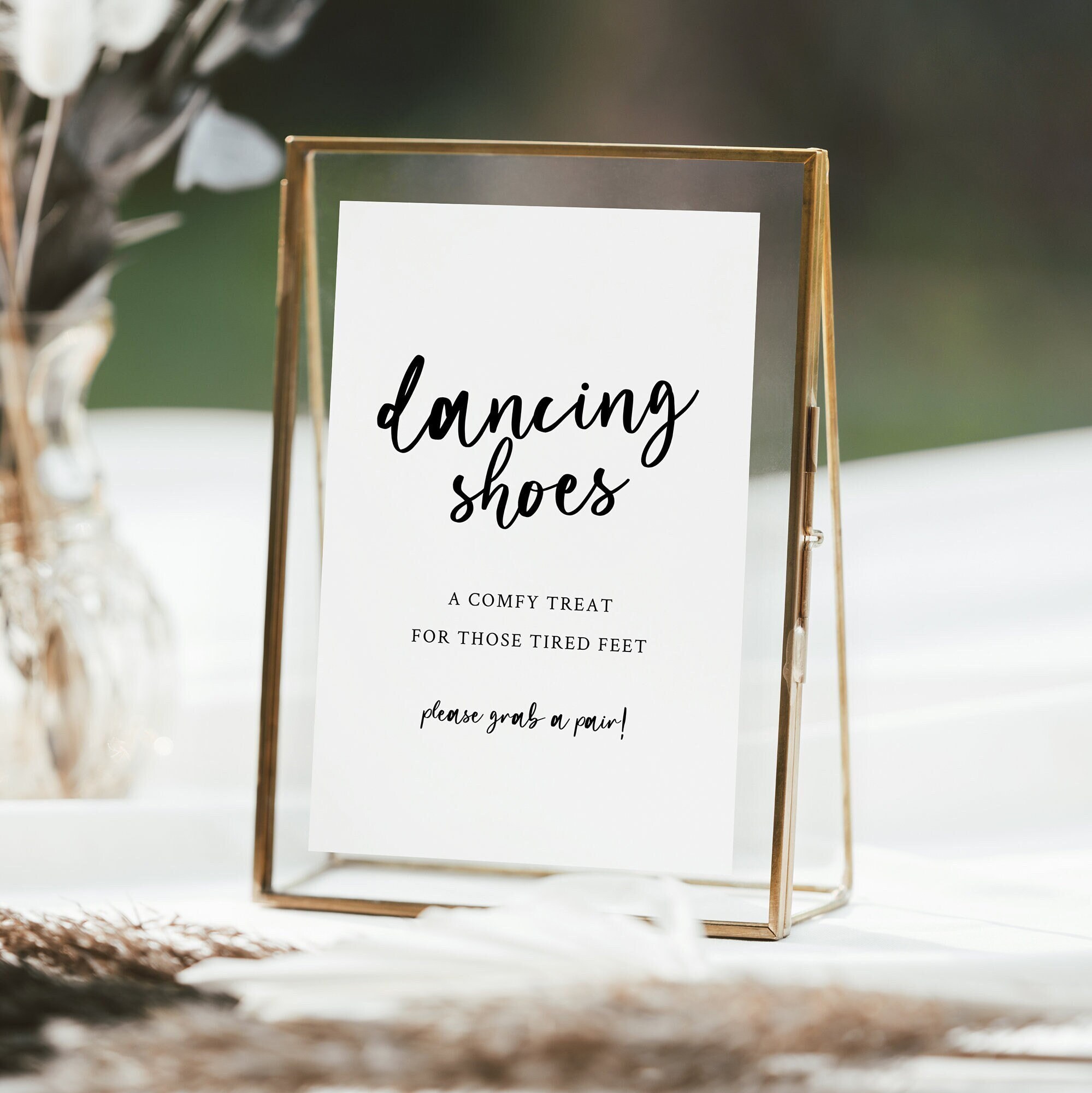Dancing Shoes Wedding Sign Printable, Wedding Sign Template, Dancing