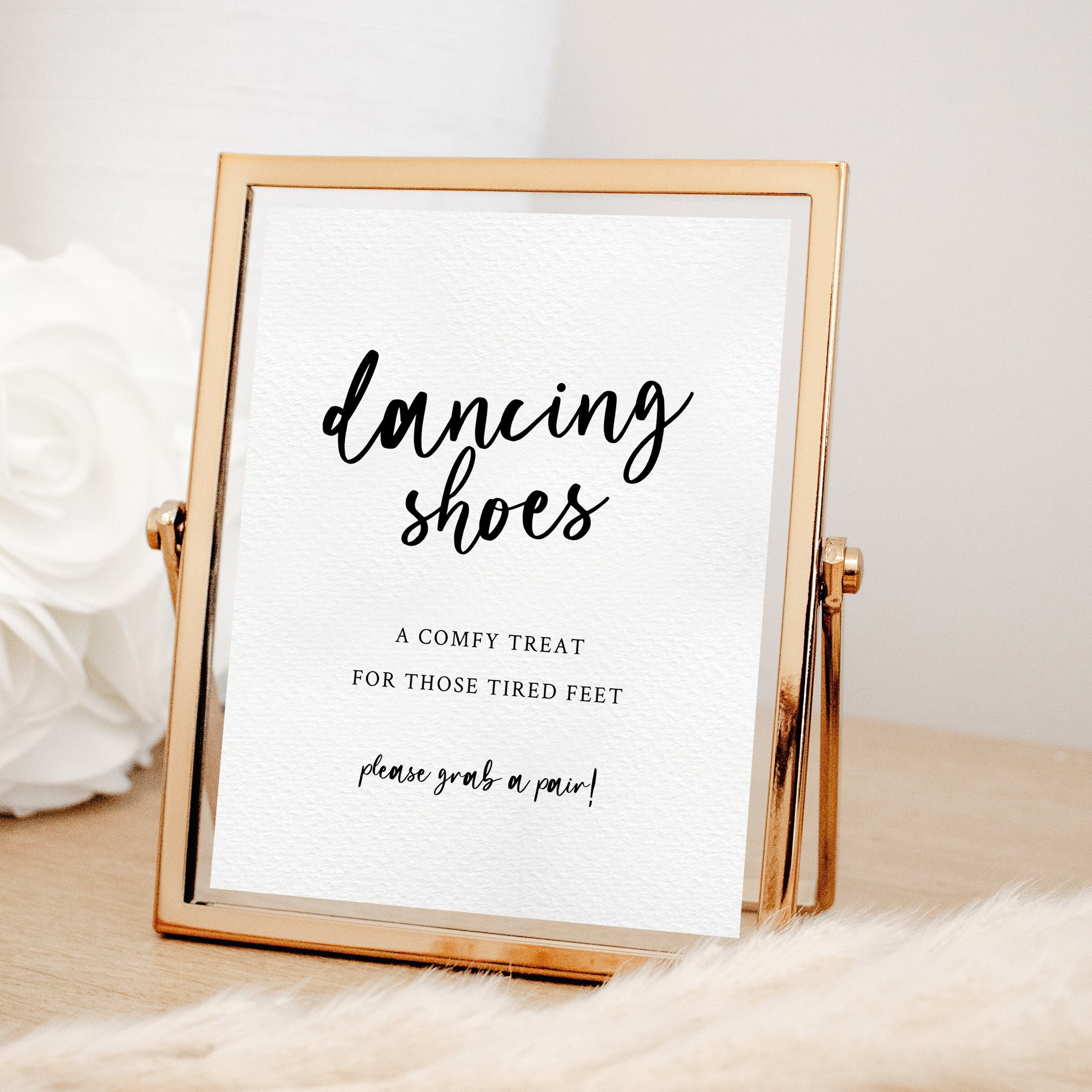 Dancing Shoes Wedding Sign Printable, Wedding Sign Template, Dancing