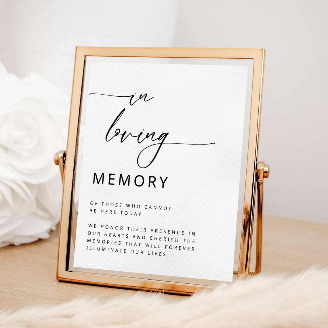 In Loving Memory Sign Template, Printable in Memory Sign for Wedding ...