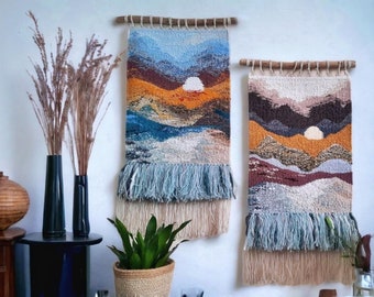 Hanging rug | Woven weave wall hanging | Wall hangings | Weave wall hanging | Macrame Handmade tapestry |  Textile art | Woven wall art