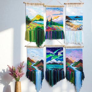 Handmade tapestry | Woven wall hanging | Wall decor | Wall hanging woven  | Textile art | Landscape wall Art | Macrame