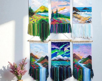 Handmade tapestry | Woven wall hanging | Wall decor | Wall hanging woven  | Textile art | Landscape wall Art | Macrame