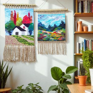 Gewebte Wandbehang | Housewarming Geschenk | Haus Wandbehang | Textilkunst |  | Webteppich | Textilkunst | Bilderwand | Handgemachte Kunst