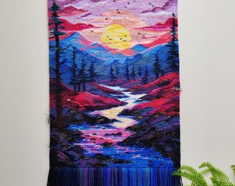 Woven wall hanging | Wall decor | Large Weaving | Landscape wall Art | Macrame | Wall hanging woven | Textile art | Handmade tapestry weave