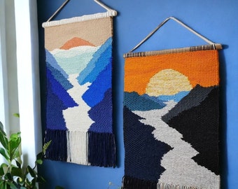 Woven wall hanging | Handmade tapestry | Wall decor | Weaving | Landscape wall Art | Macrame | Wall hanging woven | Textile art Mountain