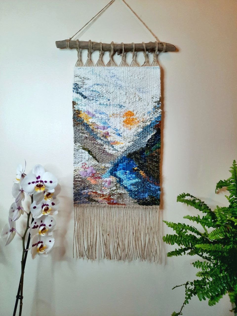 Handmade Sky Tapestry: Woven Fiber Art Wall Decor - Etsy