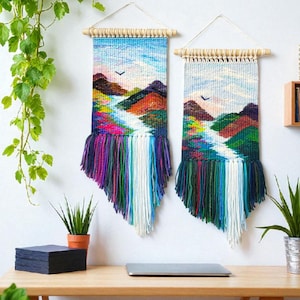 Woven wall hanging | Housewarming gift | Gifts for Women | Textile art | Waterfall landscape | Weaving Tapestry | Fibre Arts | Gallery wall image 3