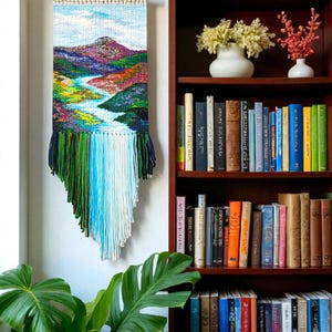 Woven wall hanging | Housewarming gift | Gifts for Women | Textile art | Waterfall landscape | Weaving Tapestry | Fibre Arts | Gallery wall image 10