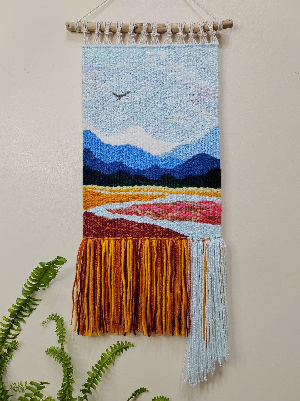Handmade Tapestry Woven Wall Hanging Wall Decor Weaving Landscape Wall Art Macrame Wall Hanging Woven Textile Art Etsy