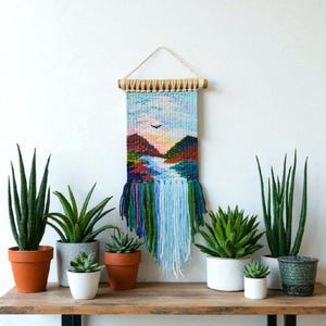 Woven wall hanging | Housewarming gift | Gifts for Women | Textile art | Waterfall landscape | Weaving Tapestry | Fibre Arts | Gallery wall image 2
