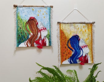 Handmade Macrame | Vyshyvanka | Hanging Wall Decor Art | Woven Tapestry Woven Macrame | Home Decoration Gift | Bright Color Wall decoration