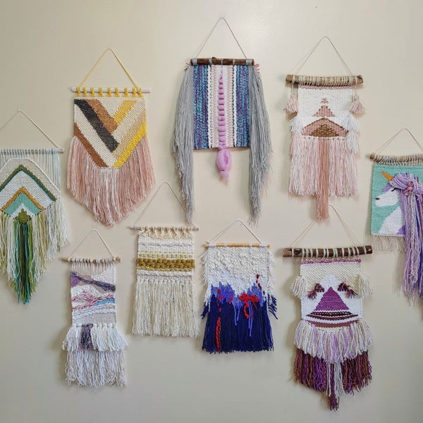 Buy Two Get Three ! Wall hanging Tapestry | Fiber Art | Gift for Mom | Woven wall hanging | Boho | Bohemian | Handmade | Wall decor Weaving