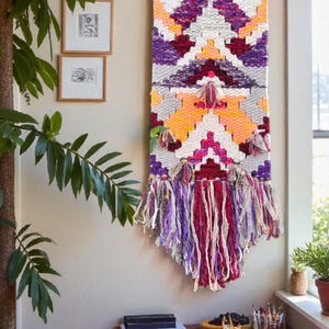Handmade Woven Wall Hanging Tapestry: Boho Fiber Art Decor 2 - 36x80 cm.