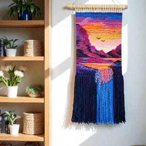 Textile art | Wall hanging woven | Weaving | Landscape wall Art | Macrame | Wall decor Handmade tapestry | Woven wall hanging Boho