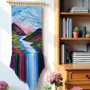 Woven wall hanging | Housewarming gift | Gifts for Women | Textile art | Waterfall landscape | Weaving Tapestry | Fibre Arts | Gallery wall image 16