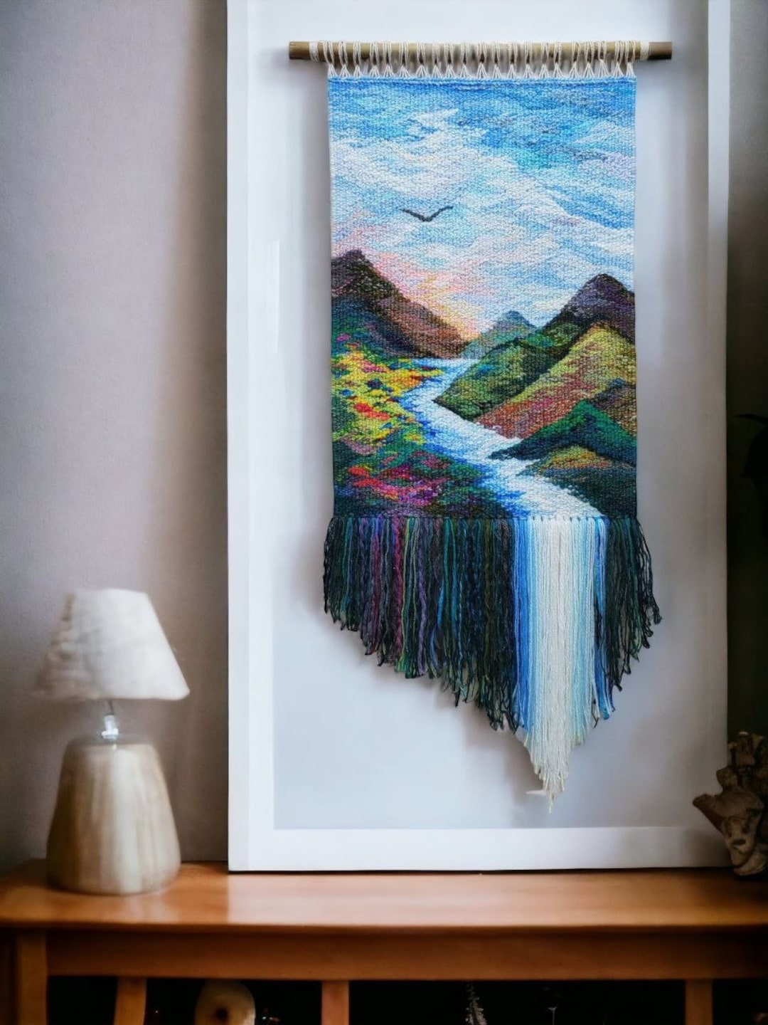 Handmade Tapestry Waterfall Woven Wall Hanging Wall Decor Weaving Landscape Wall Art Macrame Wall Hanging Woven Textile Art Etsy